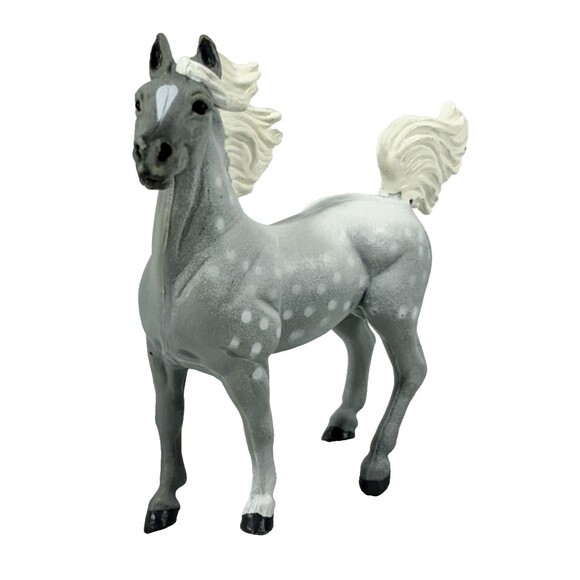 Vintage 1997 Safari Arabian Horse Stallion Grey & White Toy Figure - Picture 3 of 7